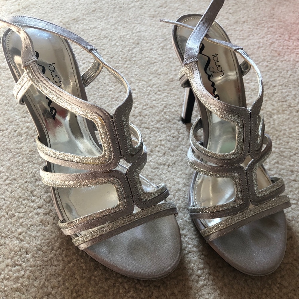 Silver heels with some sparkle